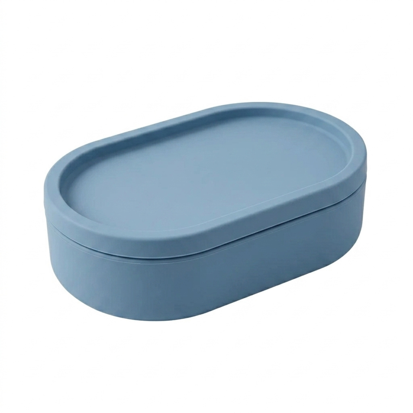 Silicone Bento Box — Ocean Blue, close-up product photo.
