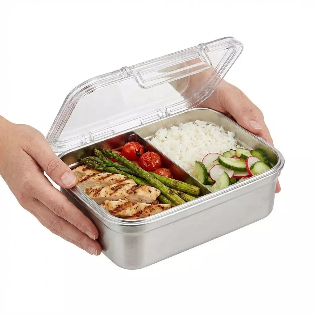 Stainless Steel Food Container — product photo on a white background, front view.