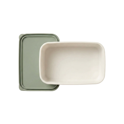 Silicone Food Storage Container, One configuration, Cloud White, product photo on a white background.
