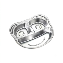 Steely Kids Divided Plate, Bear design, product photo on a white background.