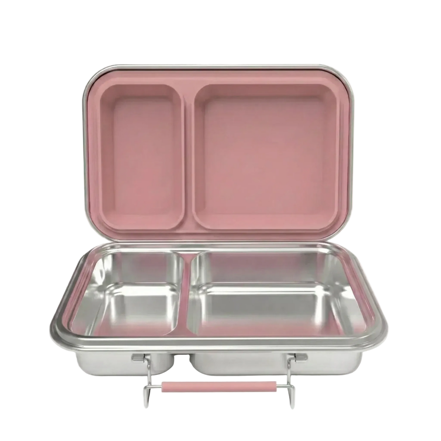 Stainless Steel Lunchbox — Duo Blush Pink, product photo on a white background.