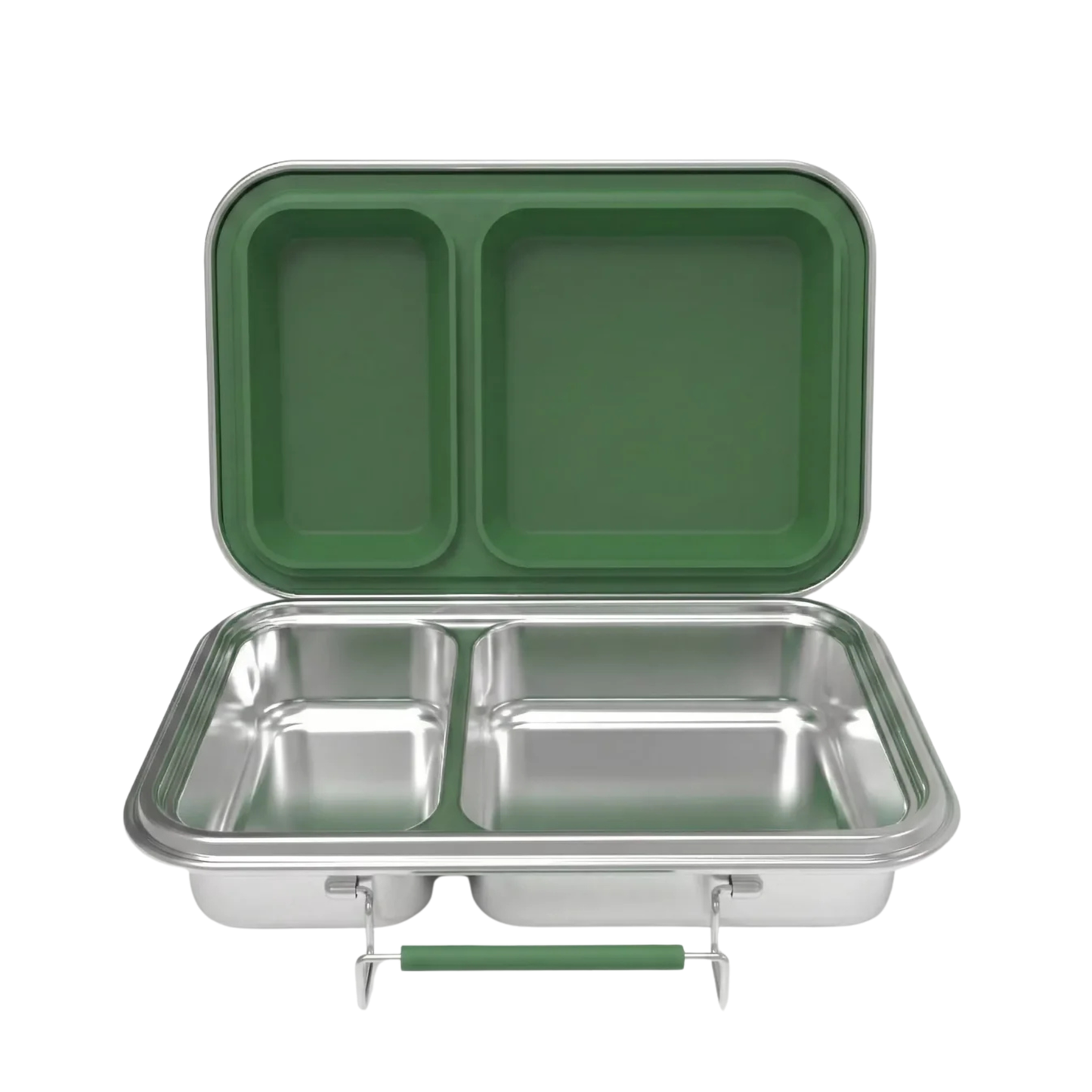 Stainless Steel Lunchbox — Duo Sage Green, product photo on a white background.