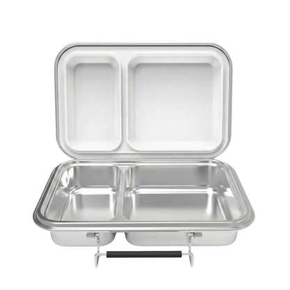 Stainless Steel Lunchbox — Duo Slate Gray, product photo on a white background.