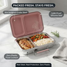 Stainless Steel Lunchbox — feature highlight callout showing key product benefits.