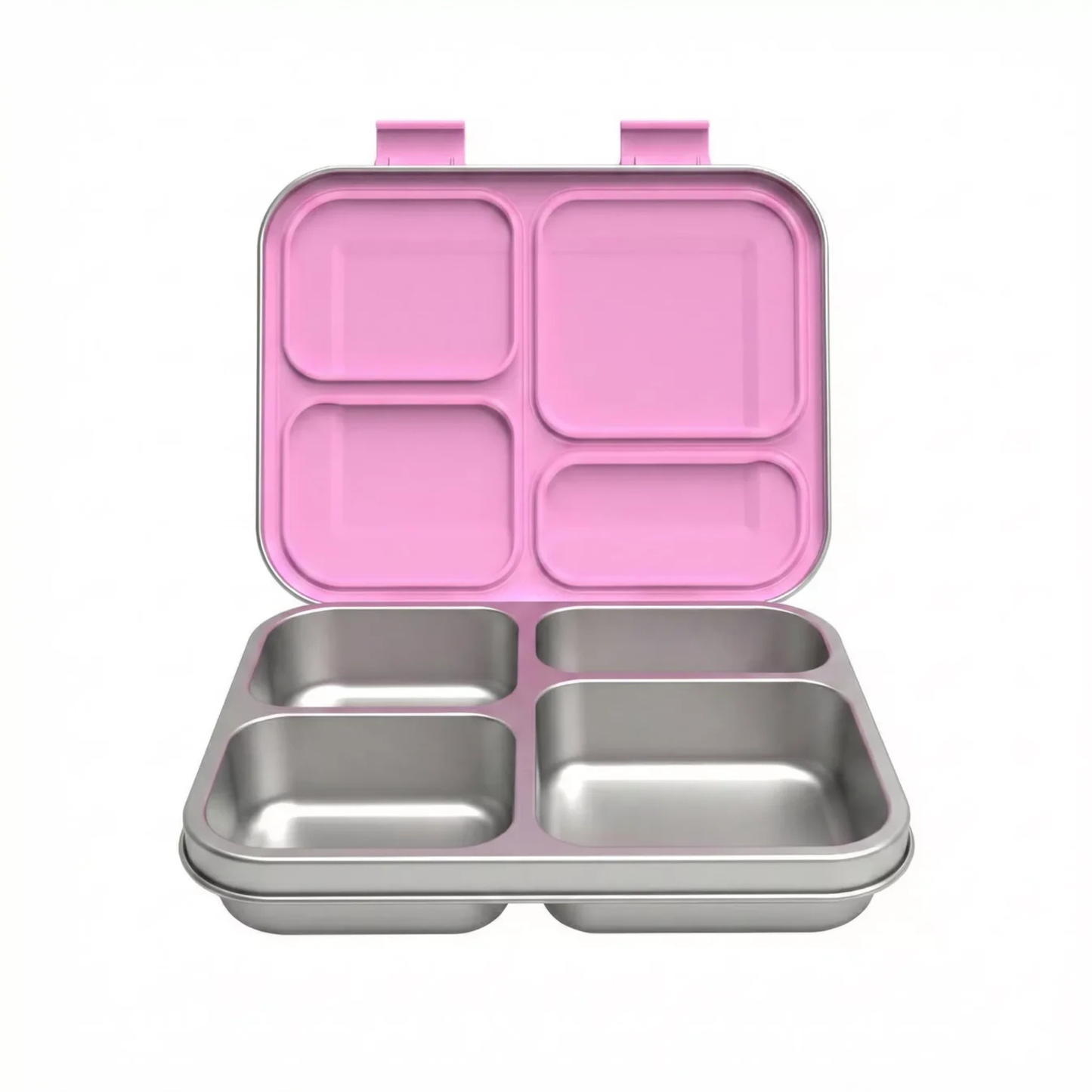 Stainless Steel Lunchbox — Quad Blush Pink, product photo on a white background.
