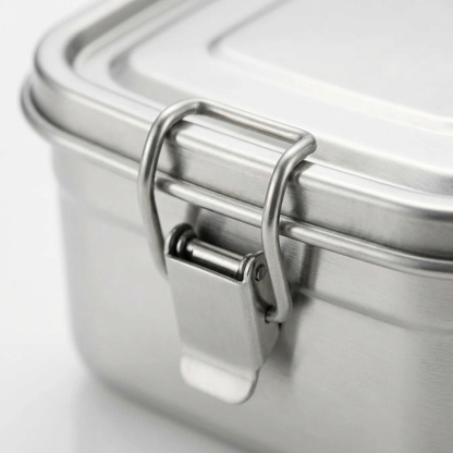 Steely Pure Food Storage, shown open, displaying the interior.