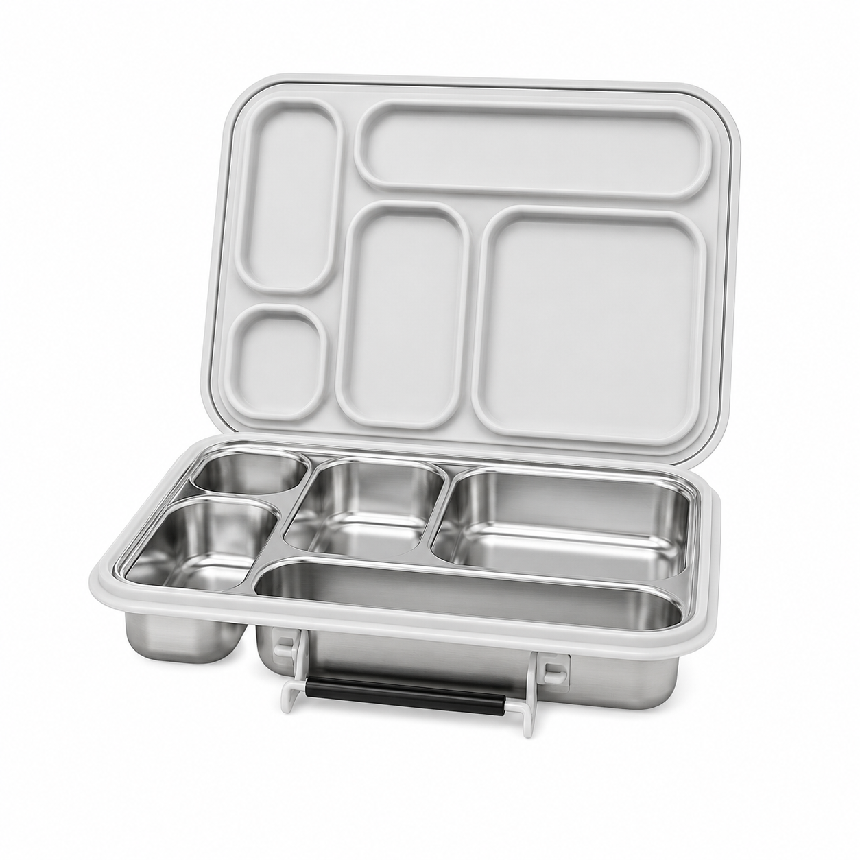 Stainless Steel Lunchbox — Penta Slate Gray, product photo on a white background.