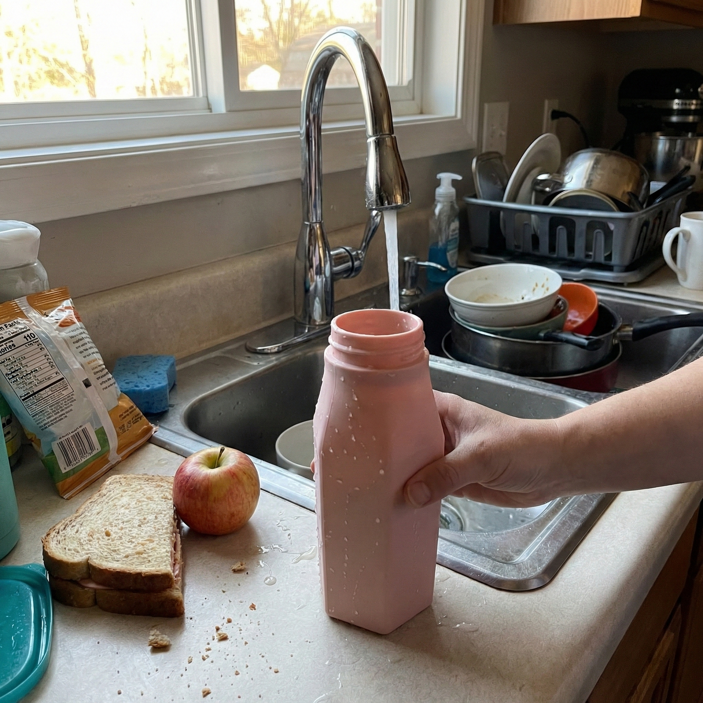 Steely Silicone Water Bottle