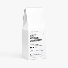 Vitality Mushroom Coffee, product photo on a white background.