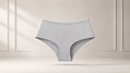 Women's Cotton Hipster Brief, back view product photo on a white background.